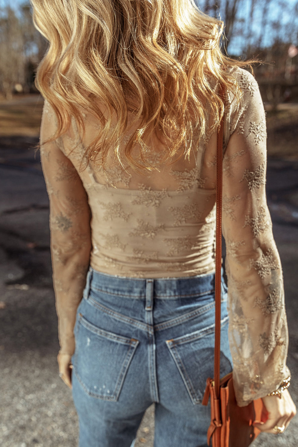 Sheer Lace Long Sleeve Top