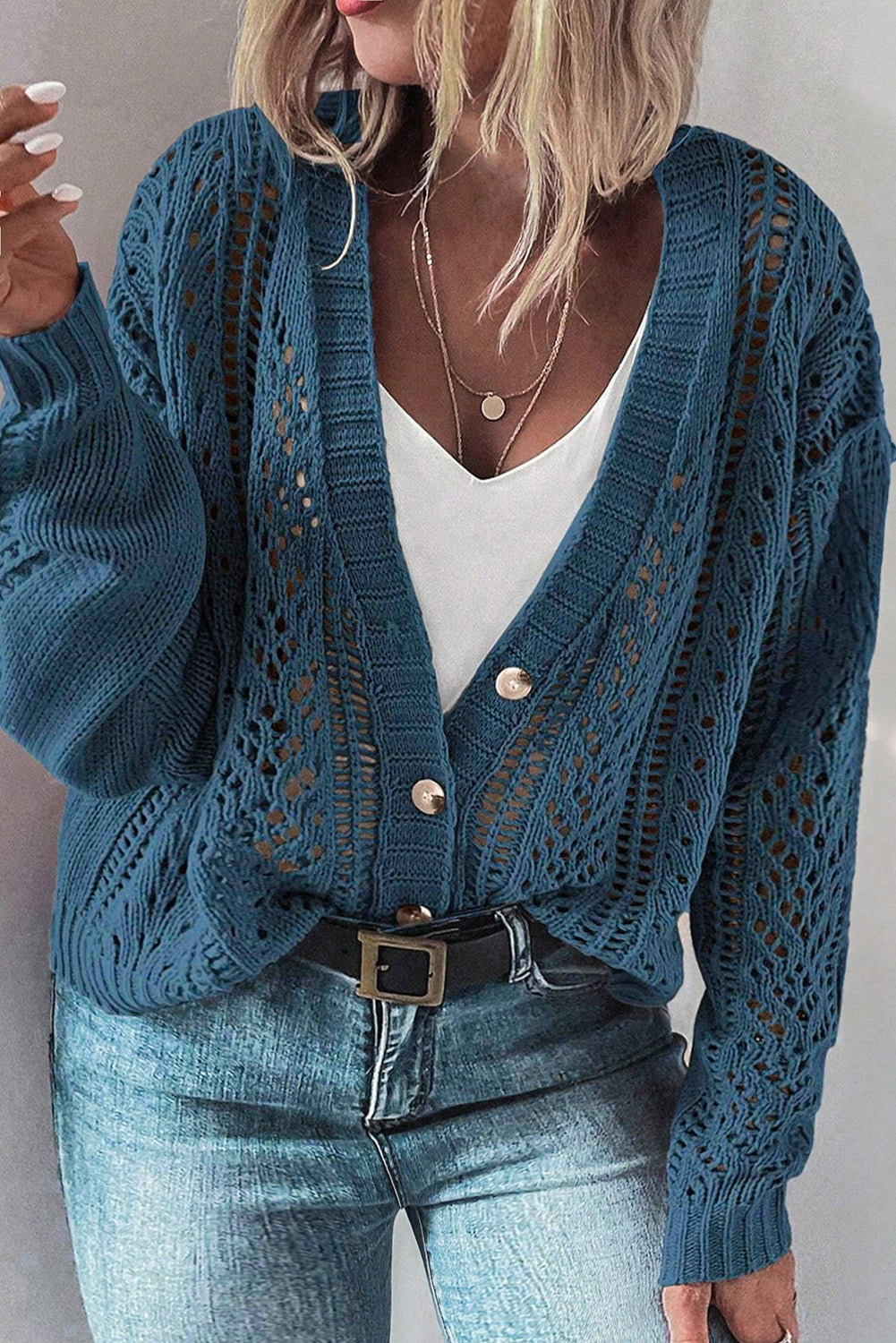 Plus Coastal Breeze Knit Cardigan