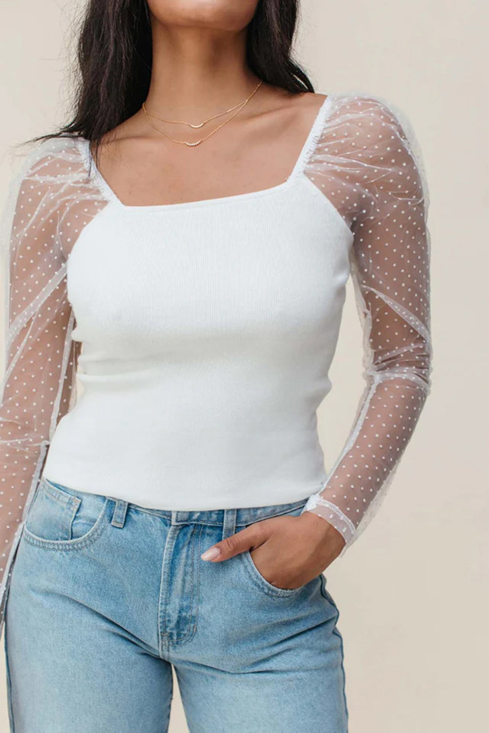 Ivory Whispers Long Sleeve Top