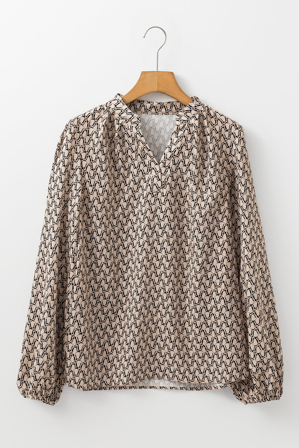 Geo Chic Long Sleeve Blouse