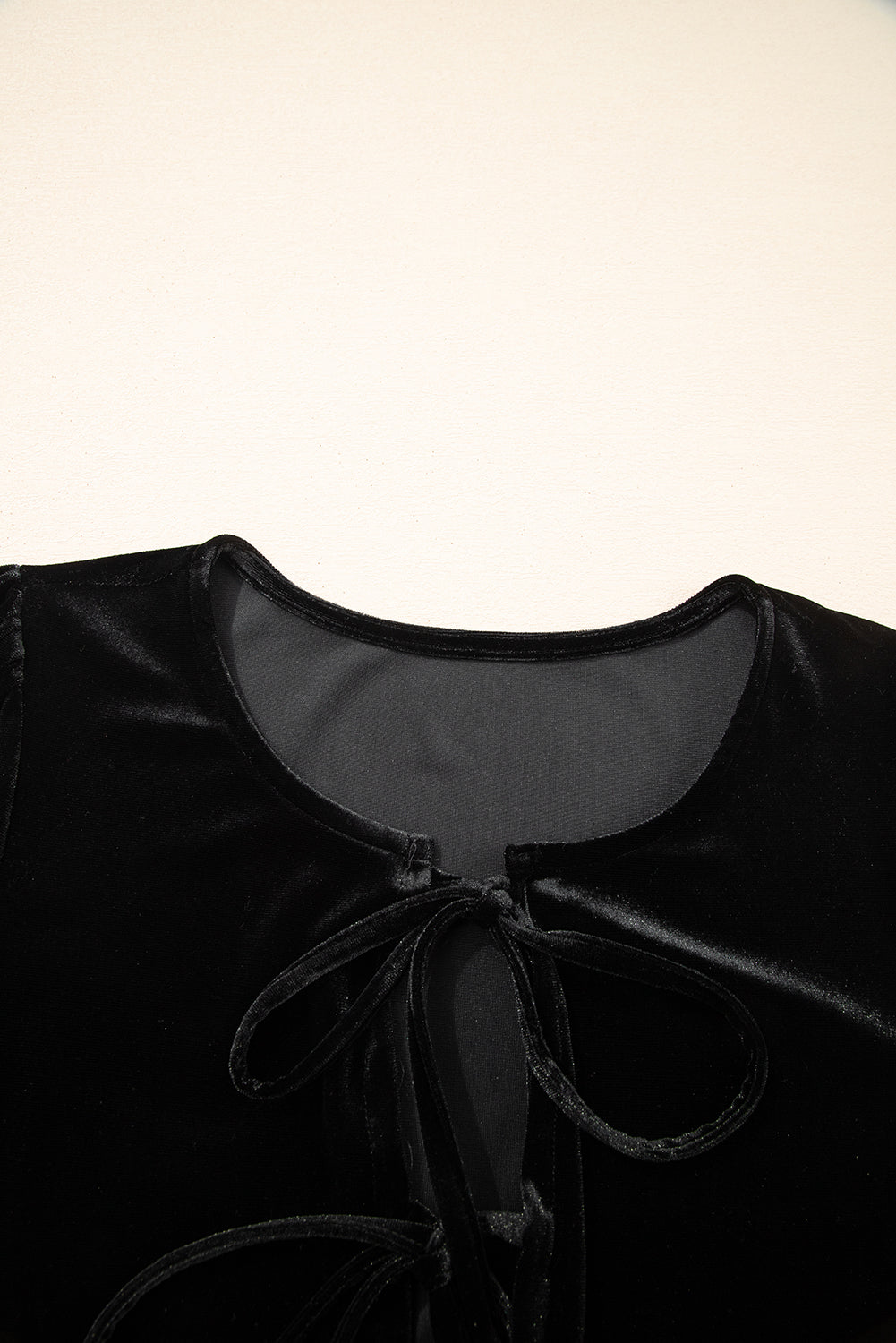 Midnight Velvet Bow Dress