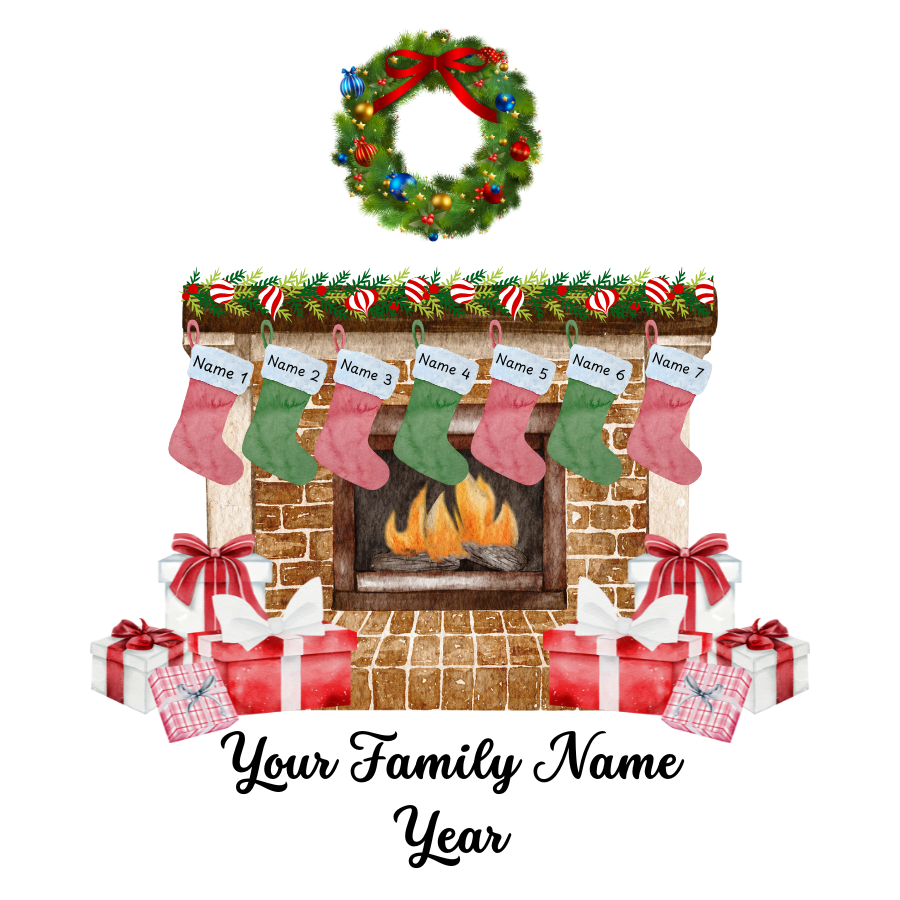 Family Fireplace Christmas Ornament