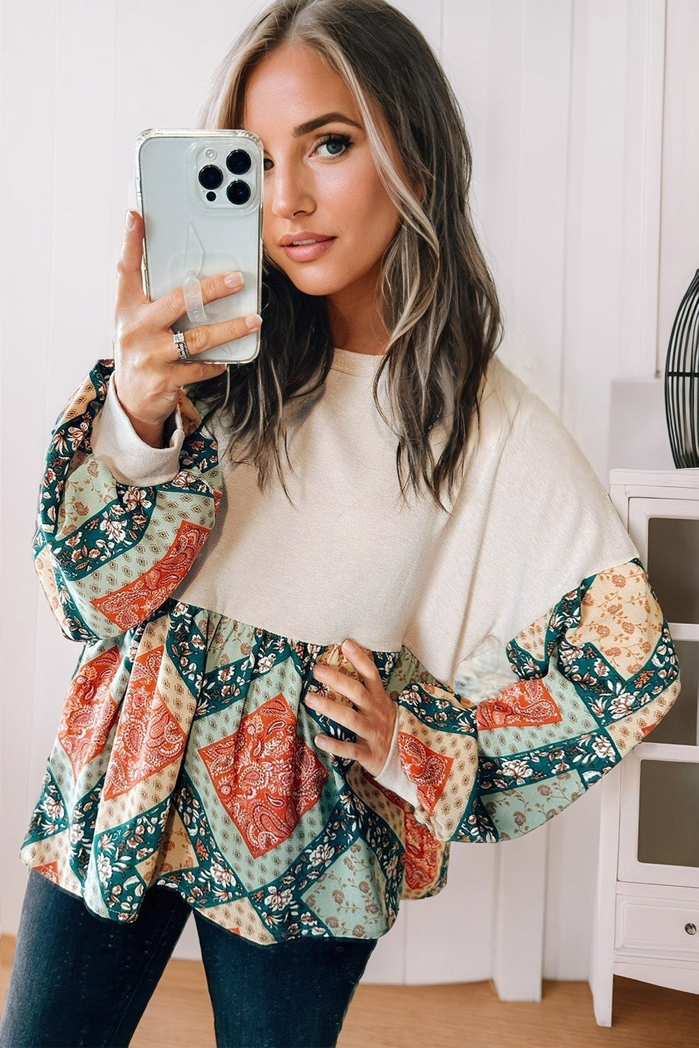 Fall Tapestry Long Sleeve Top