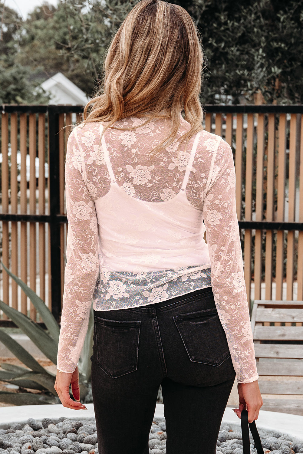 Sheer Floral Long Sleeve Top