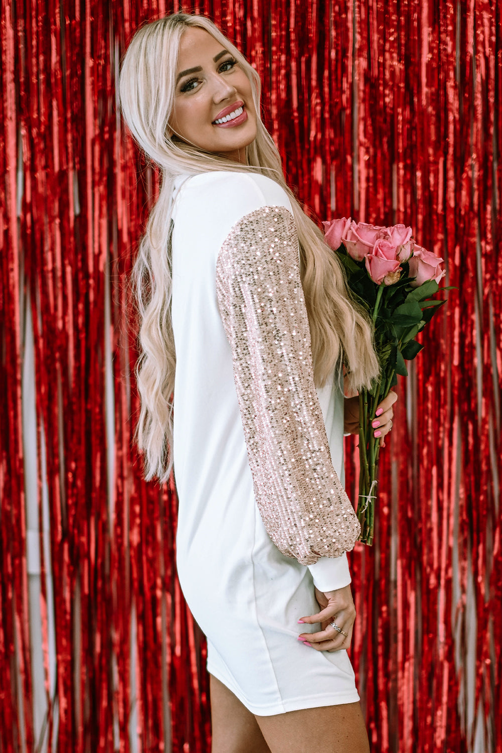 Starlight Sequin Sleeve Dress