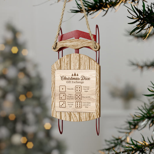 Dice Game Sled Christmas Ornament
