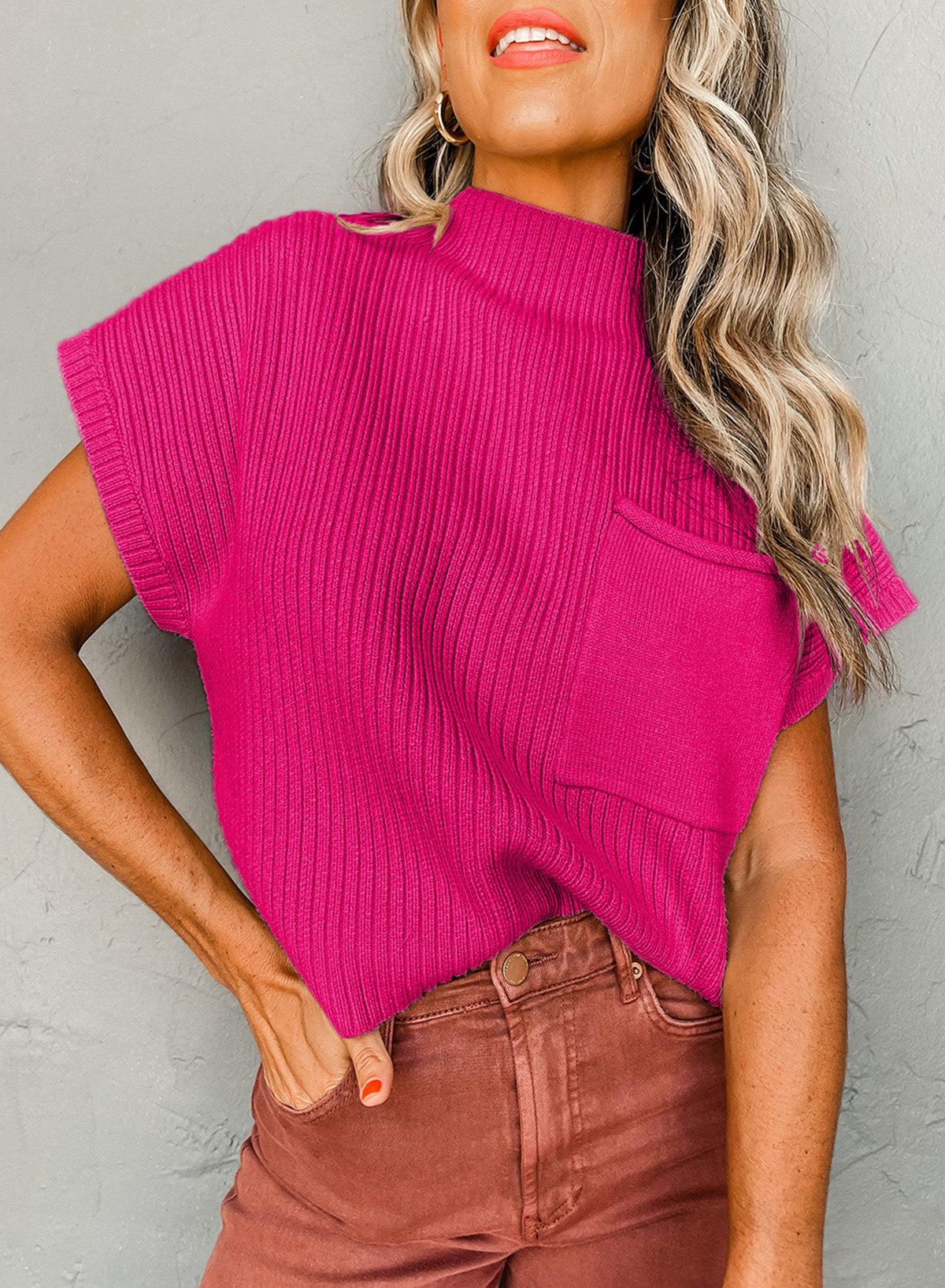 Ribbed Ease Knit Top
