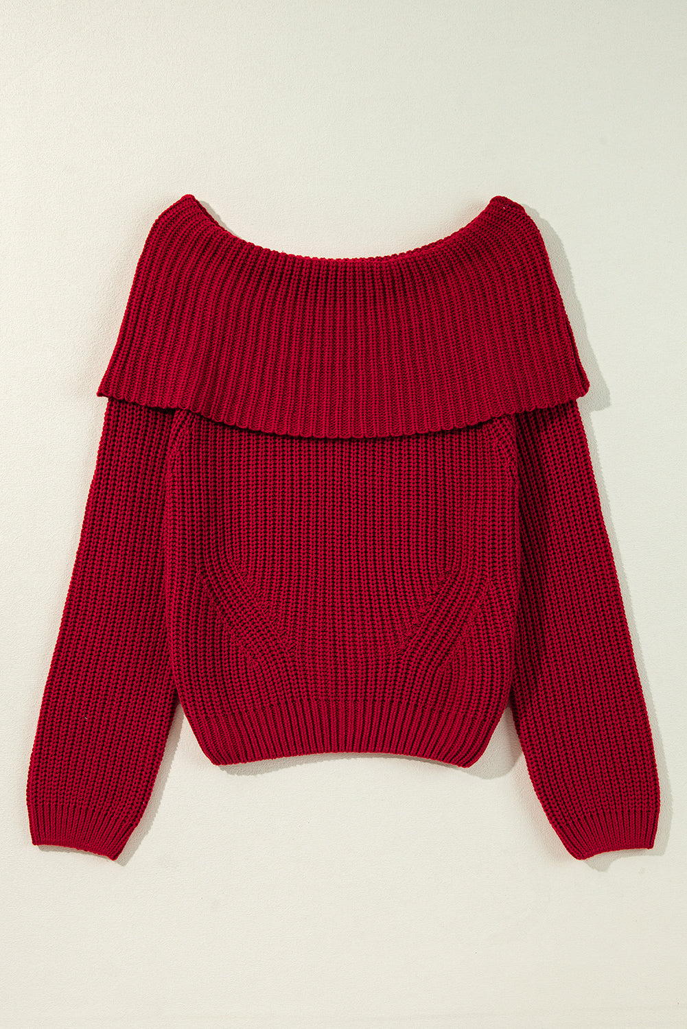 Scarlet Whisper Off-Shoulder Sweater