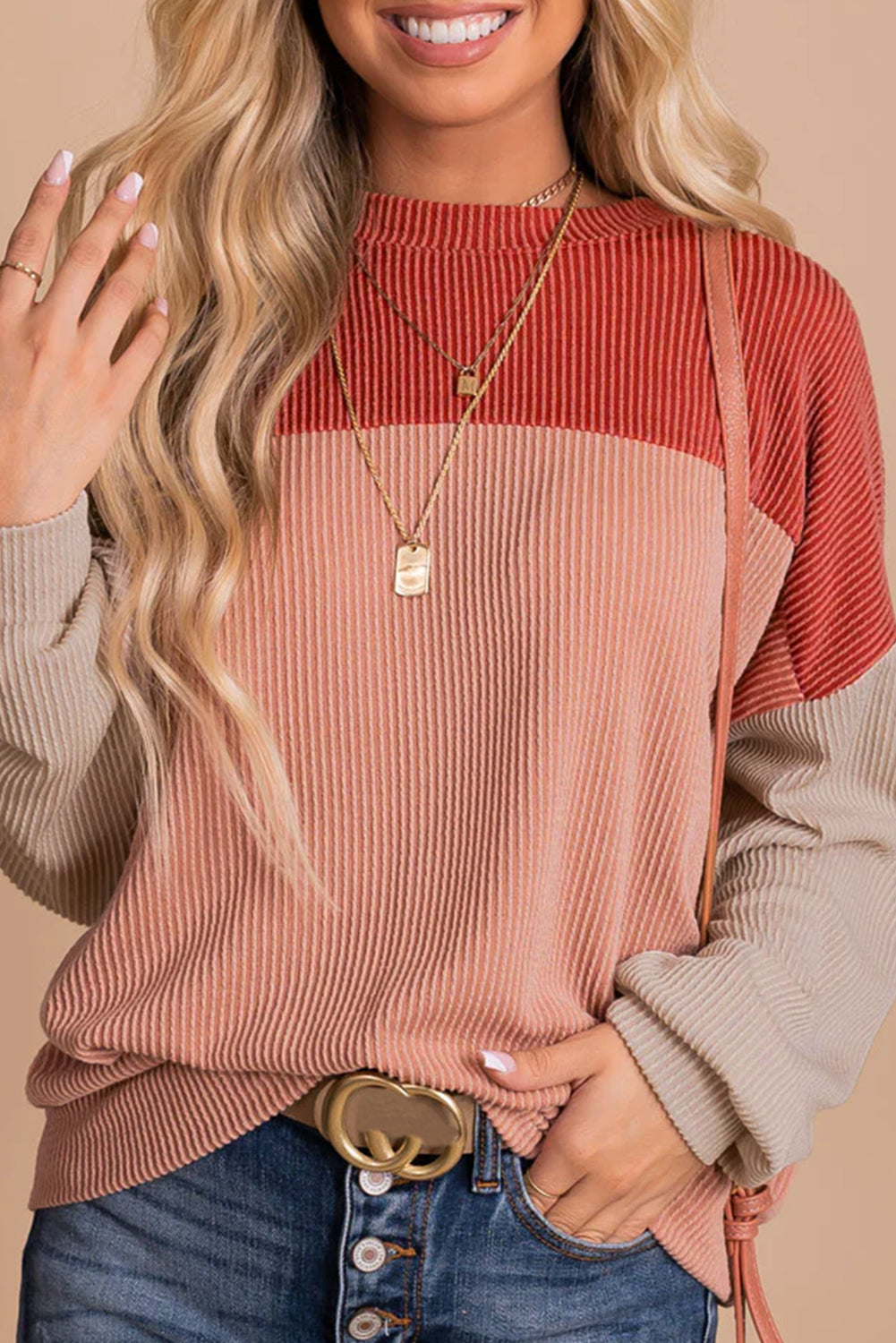 Harvest Blocks Long Sleeve Top