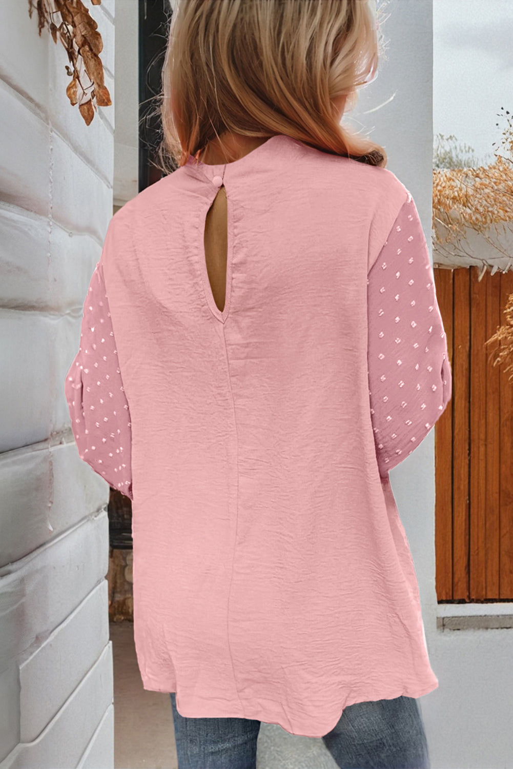 Whispered Dots Long Sleeve Blouse