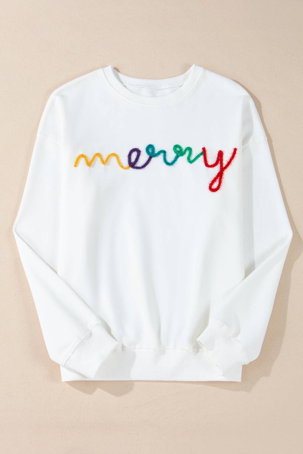 Colorful Merry Script Sweatshirt