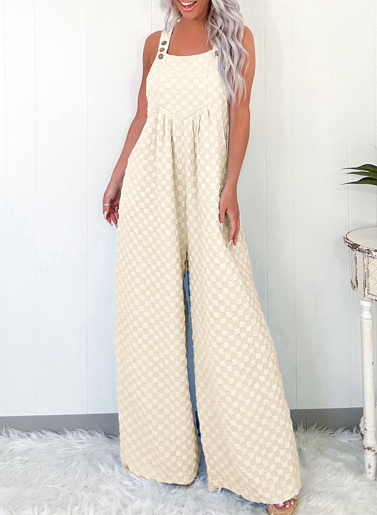 Cottage Check Overalls
