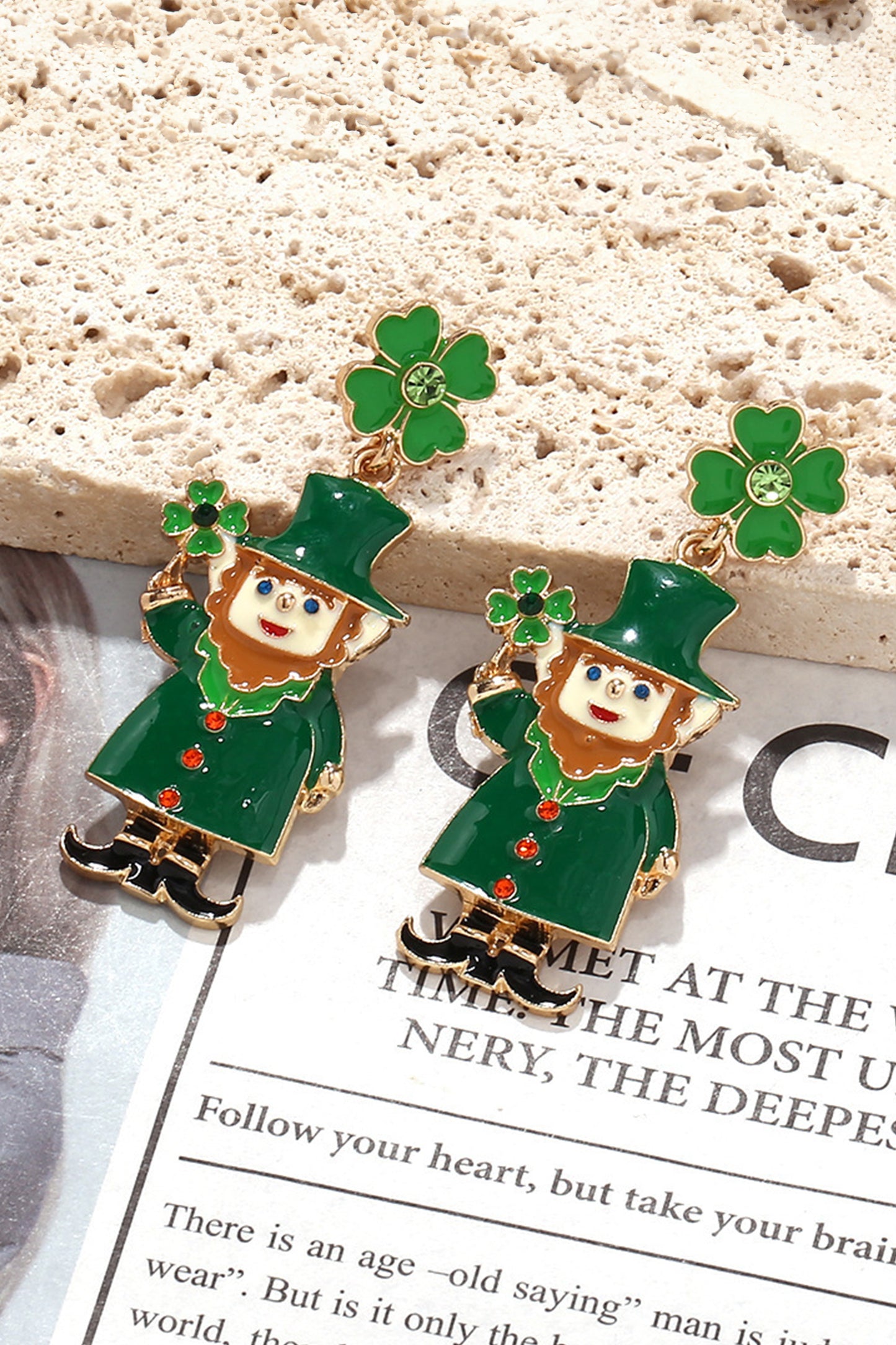 Lucky Leprechaun Dangle Earrings