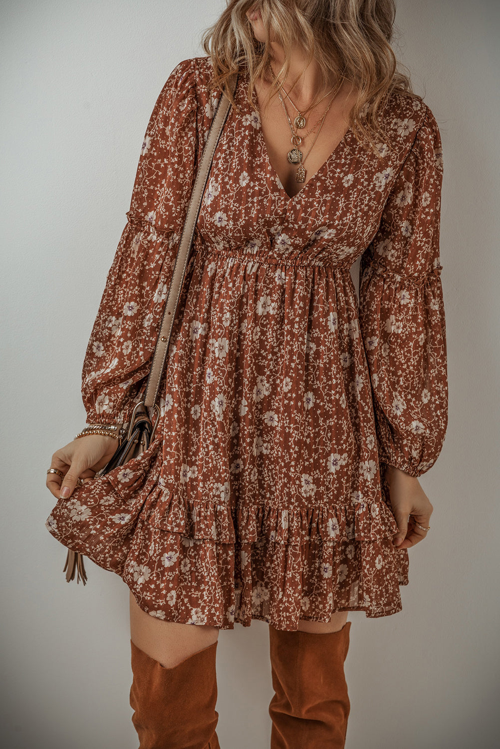 Boho Bloom Mini Dress