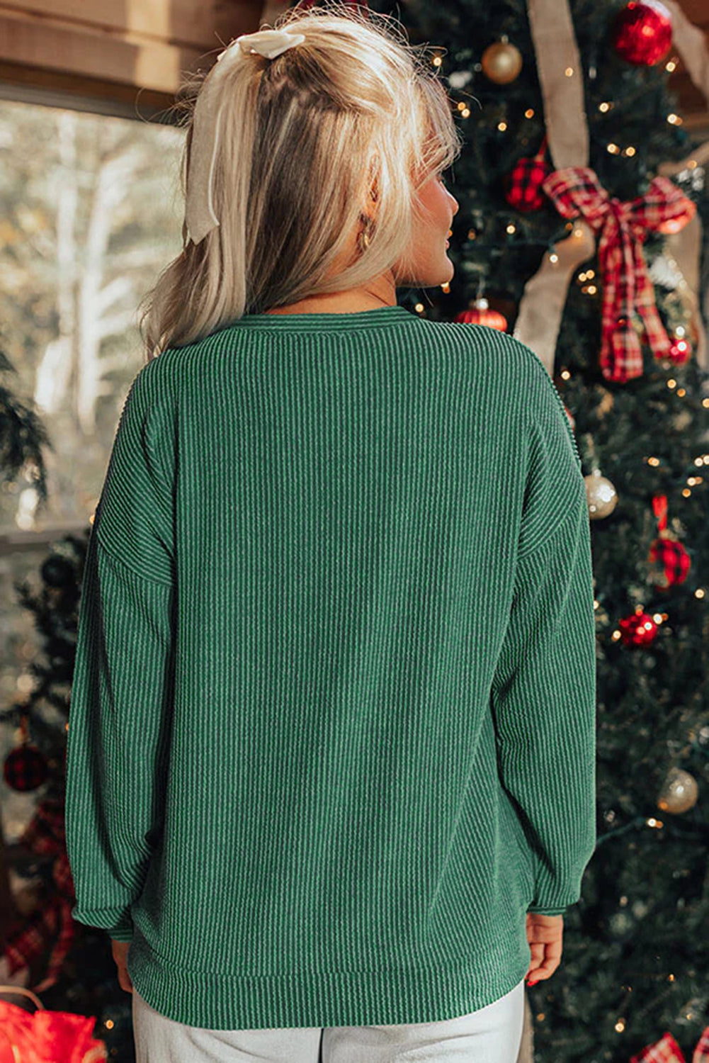 Holly Jolly Ribbed Pullover