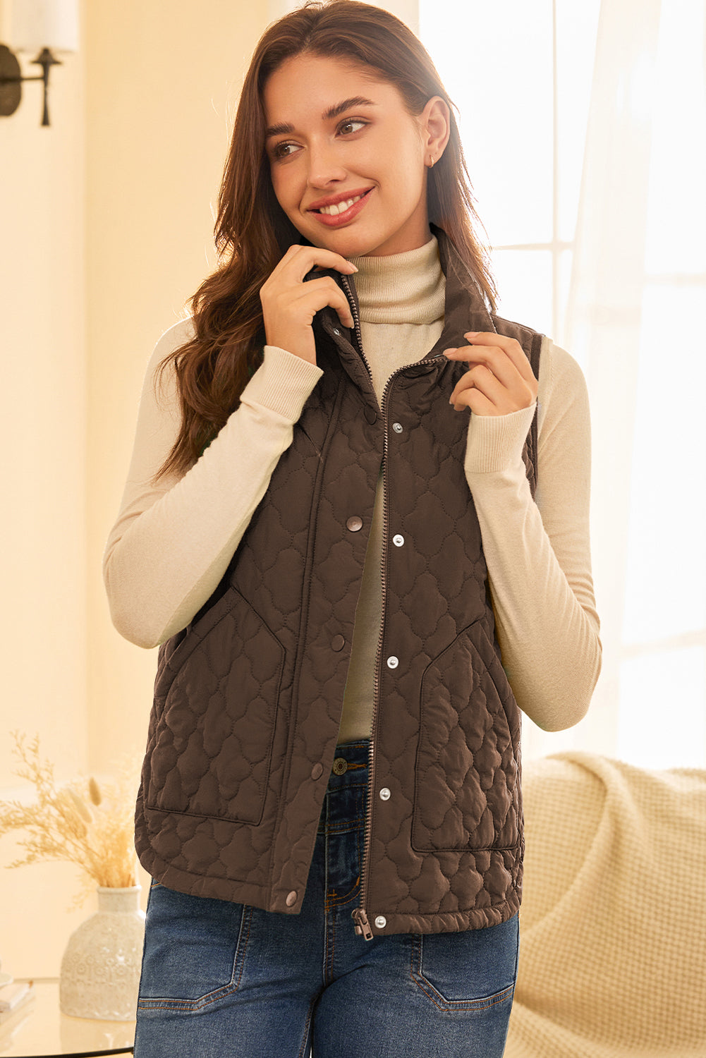 Mulberry Bloom Quilted Vest