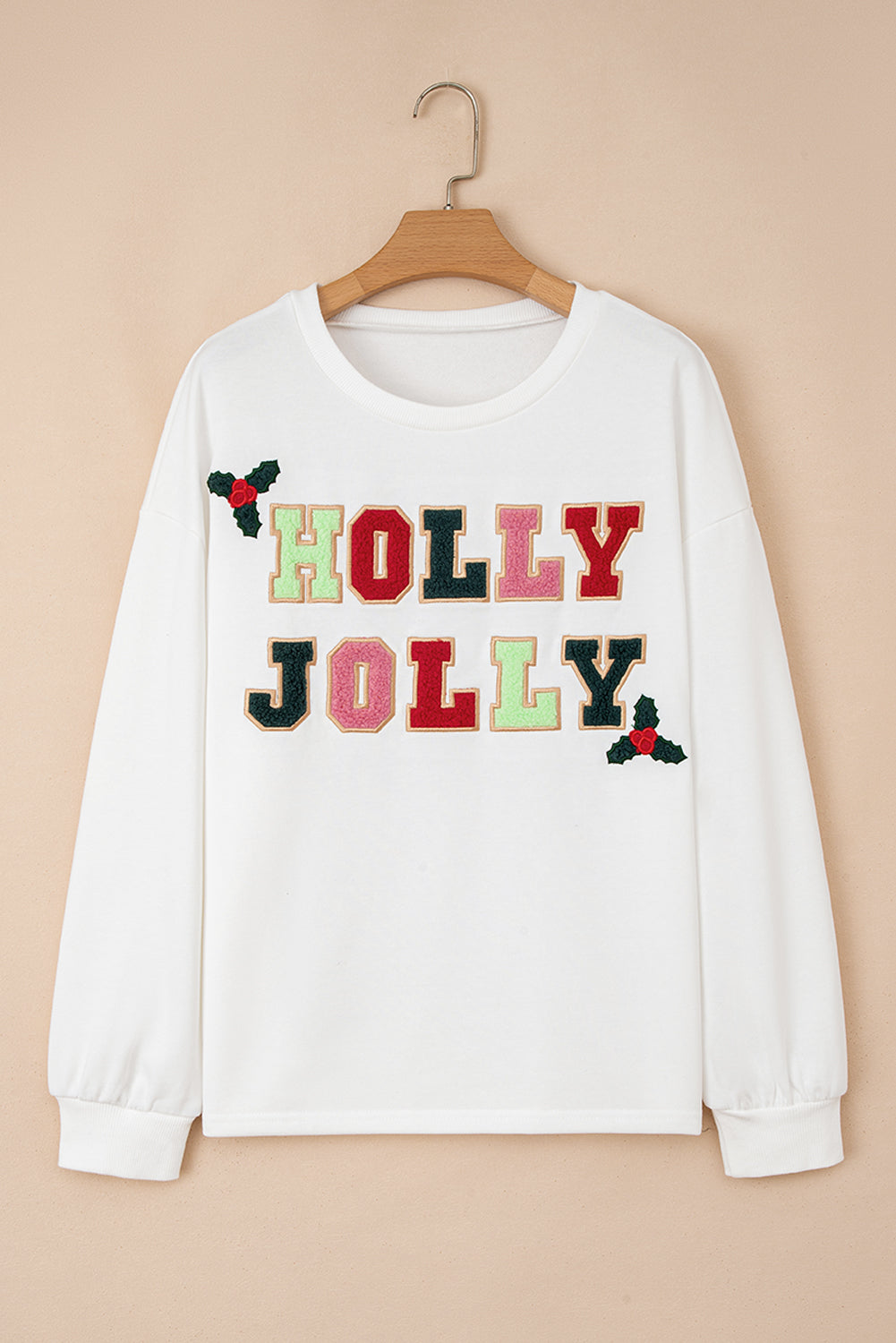 Holly Jolly Embroidered Sweatshirt