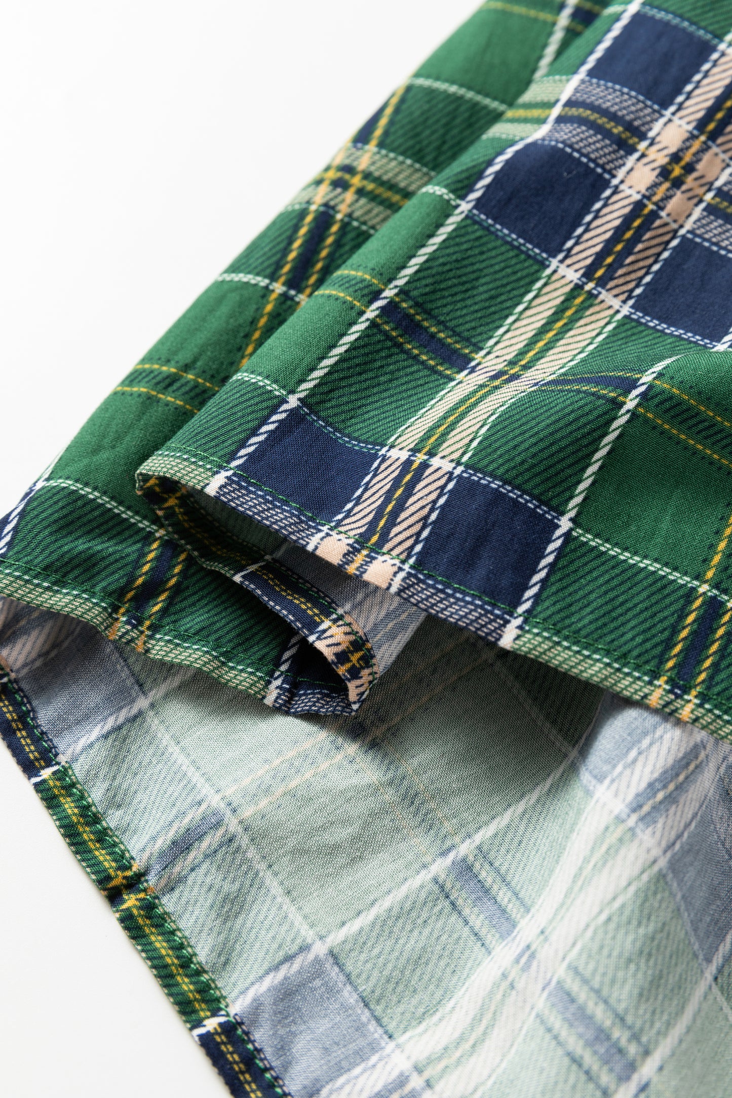 Evergreen Plaid Tiered Mini Dress