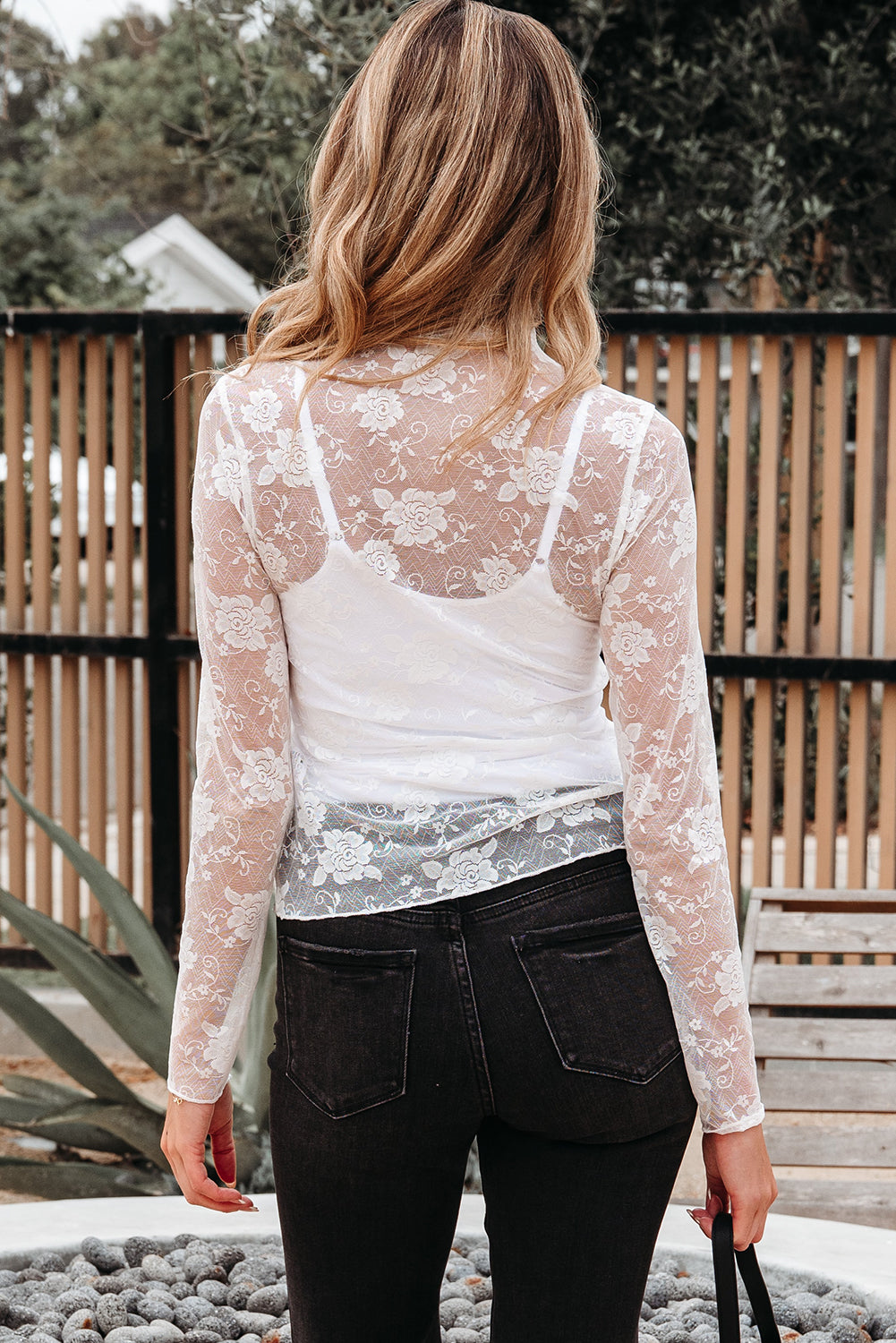 Sheer Floral Long Sleeve Top