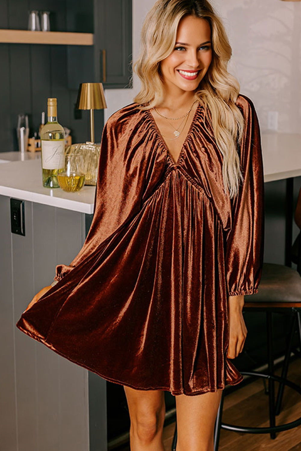 Rustic Velvet Mini Dress