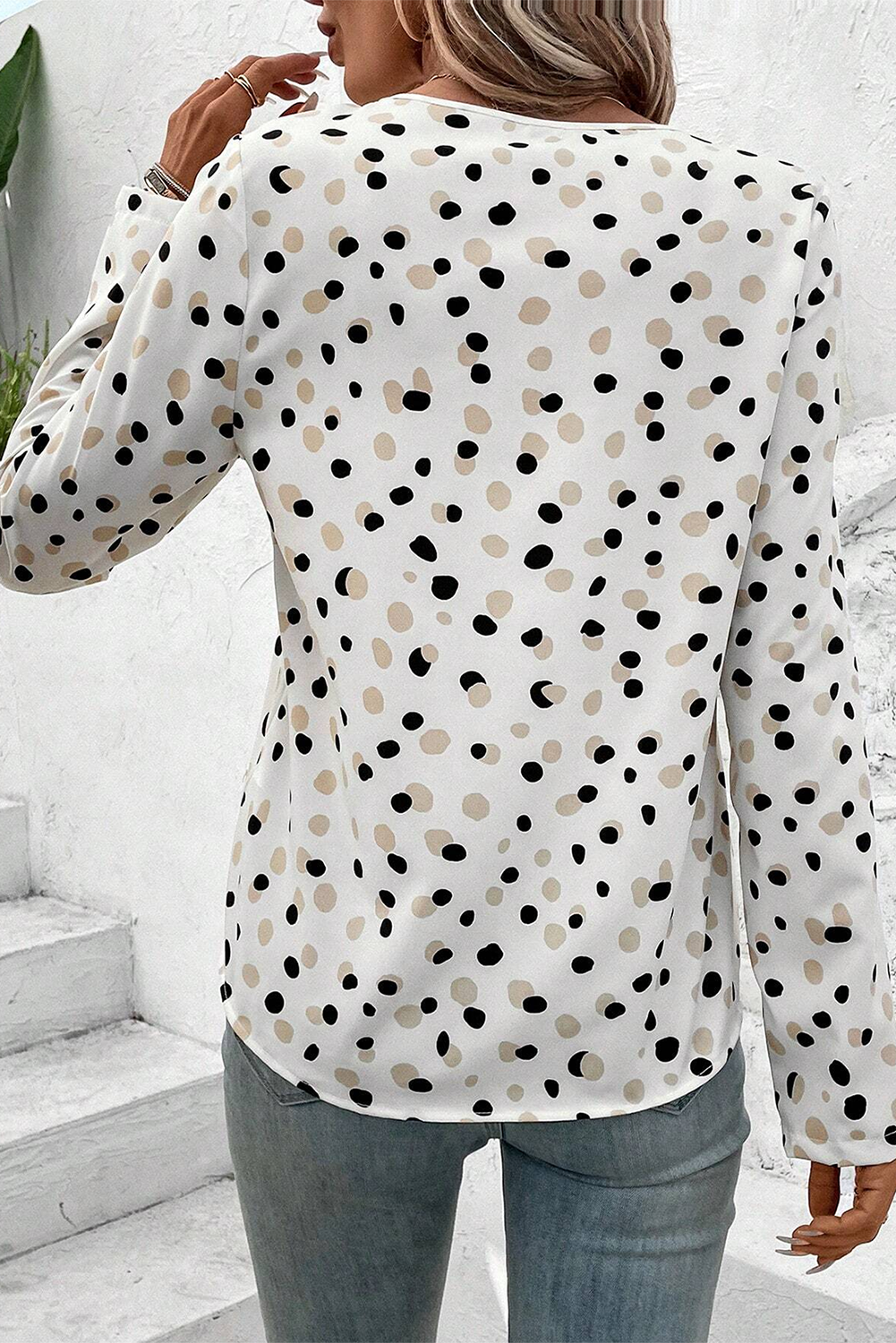Playful Dots Long Sleeve Blouse