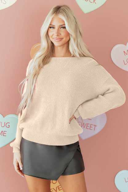 Ribbon Kiss Backless Sweater