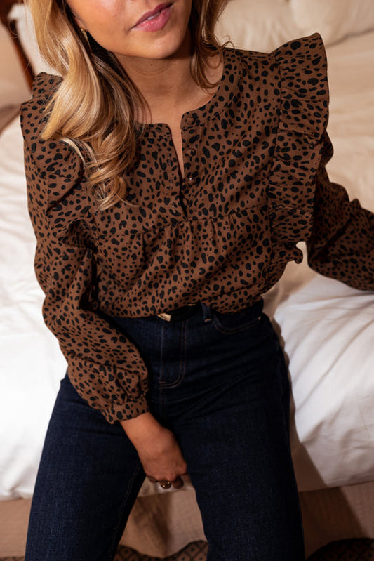 Savanna Ruffle Long Sleeve Blouse