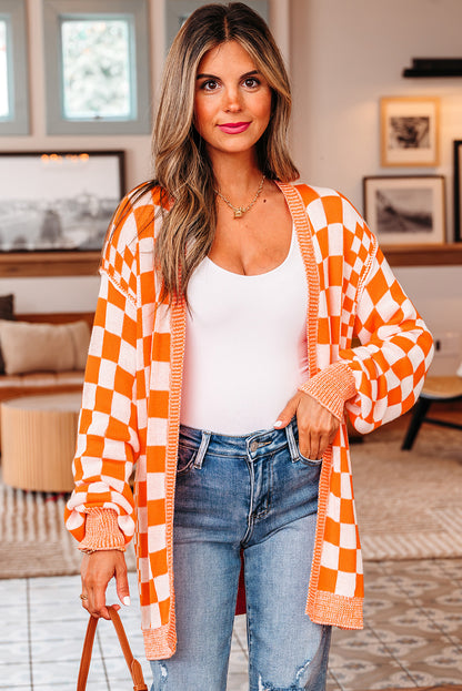 Pumpkin Check Cardigan