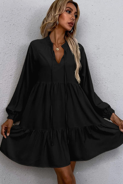 Midnight Grace Ruffle Dress