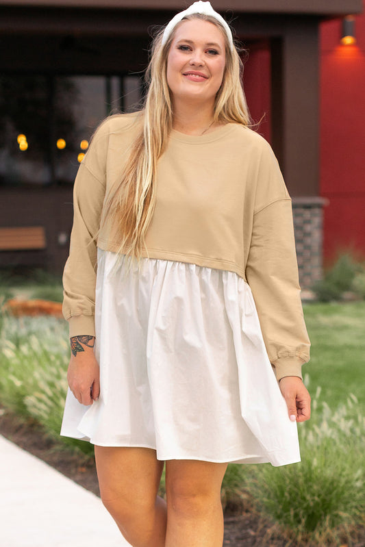 Latte Love Two-Tone Babydoll Dress