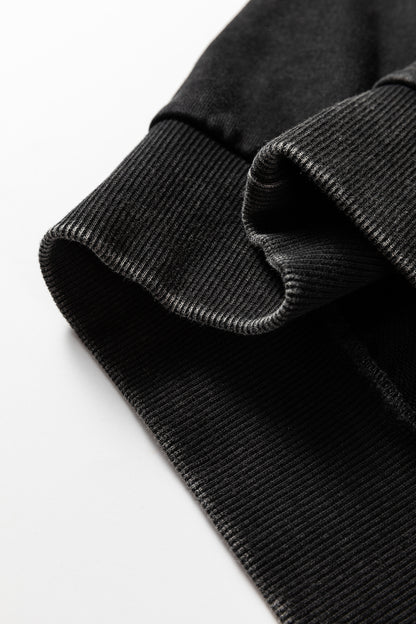 Onyx Mineral Wash Half-Zip Hoodie