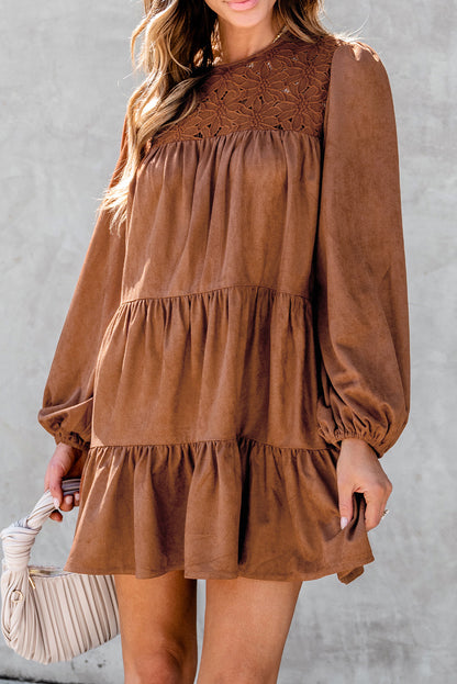 Chestnut Lace Mini Dress