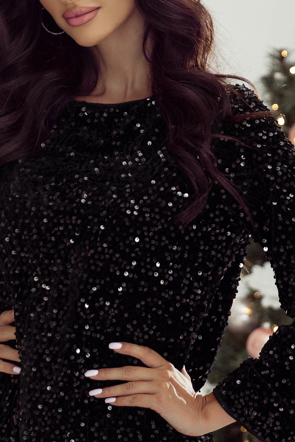 Midnight Sparkle Sequin Dress