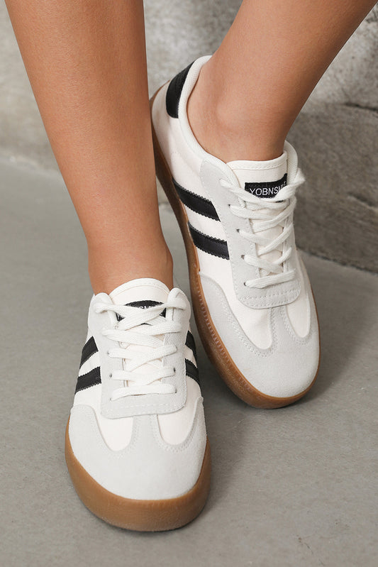 Lace-Up Flat Sneakers