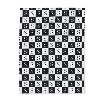 Custom Initial Checkerboard Blanket
