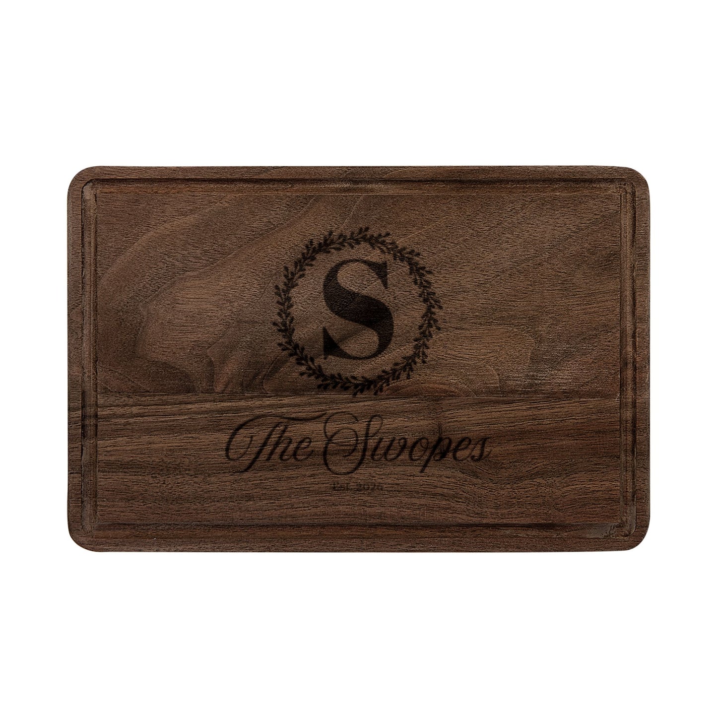 Laurel Monogram Personalized Cutting Board