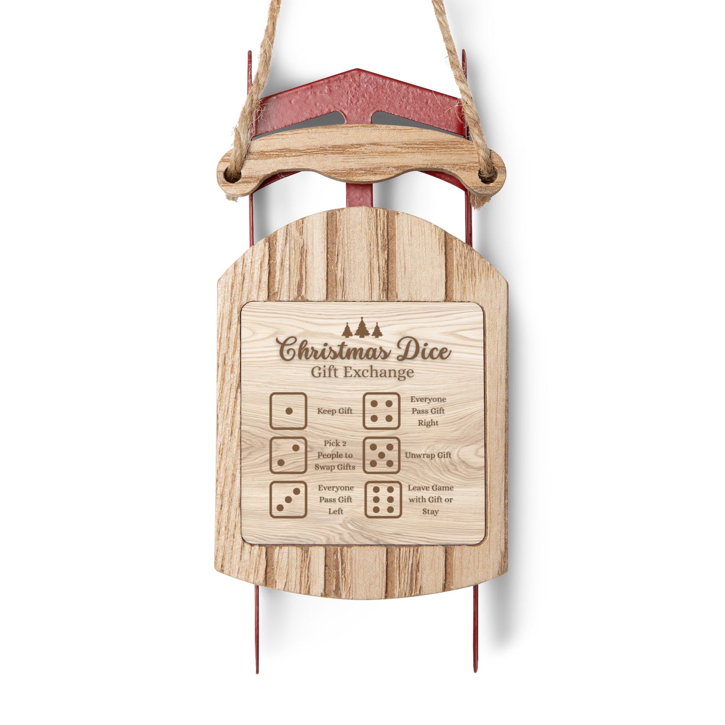 Dice Game Sled Christmas Ornament
