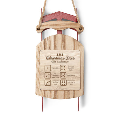 Dice Game Sled Christmas Ornament