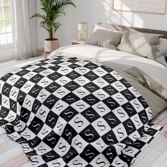Custom Initial Checkerboard Blanket