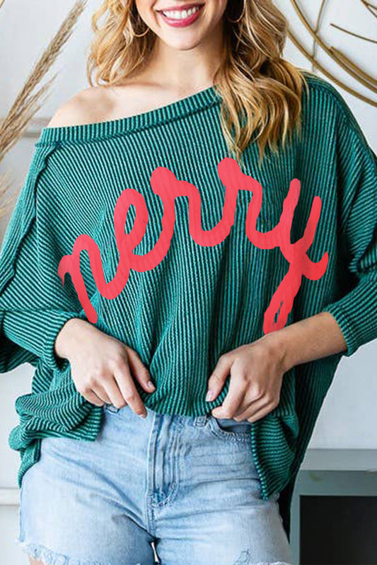 Merry Corded Knit Holiday Top