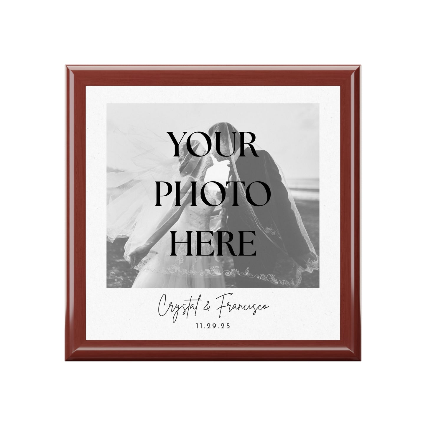 Elegant Photo Message Keepsake Jewelry Box