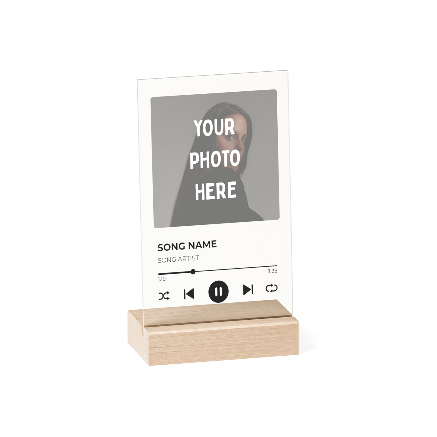 Custom Song Plaque Acrylic Stand - Black Text