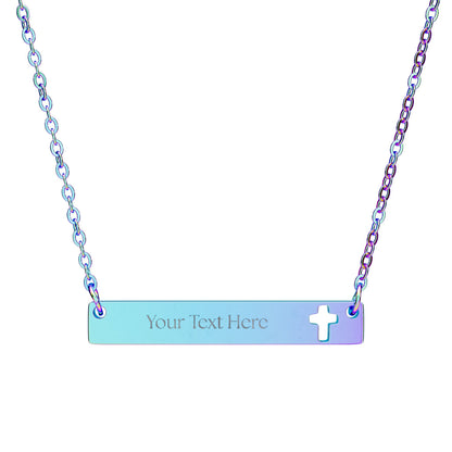 Faith Bar Engraved Necklace