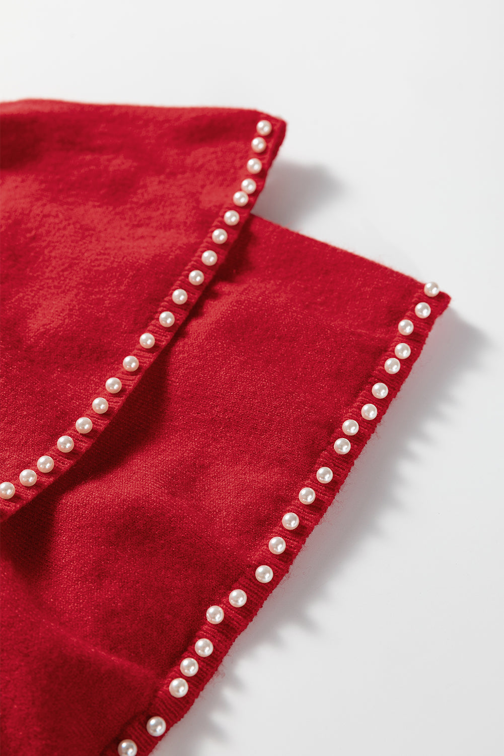 Scarlet Pearl Ruffle Sweater