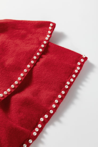 Scarlet Pearl Ruffle Sweater