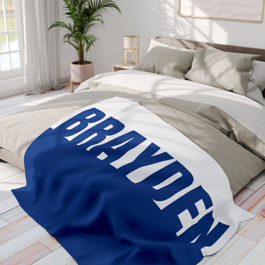 Custom Name Color Block Blanket