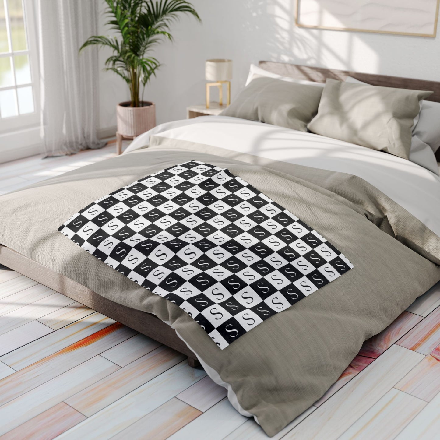 Custom Initial Checkerboard Blanket