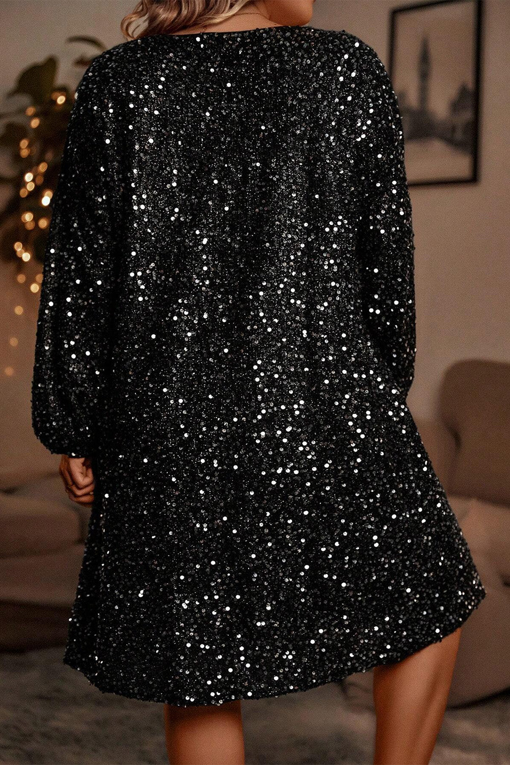 Midnight Sparkle Plus Size Sequin Dress