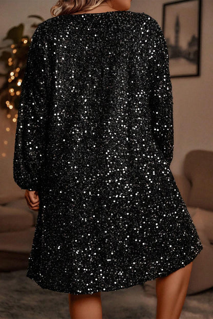 Midnight Sparkle Plus Size Sequin Dress