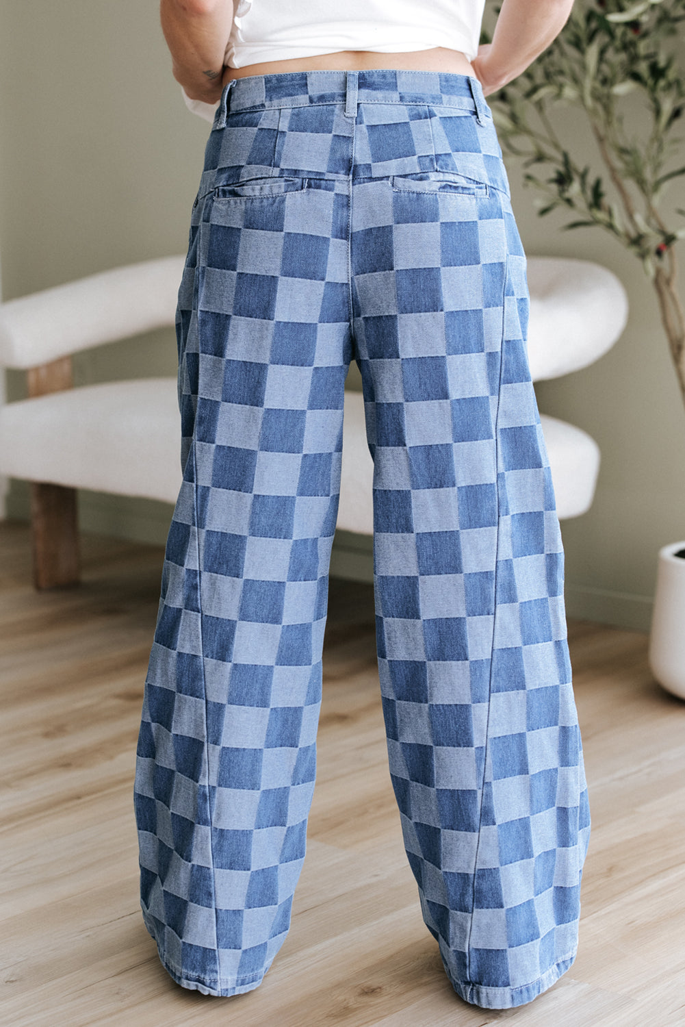 Retro Check Jeans